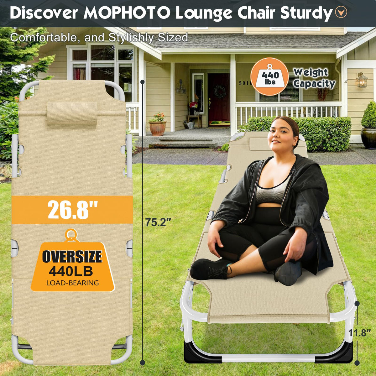 Durable MOPHOTO chair with sturdy frame supports up to 500 pounds