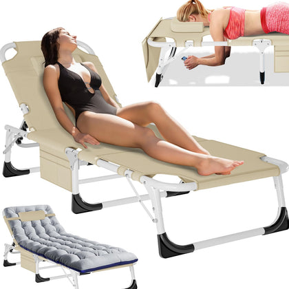 MOPHOTO tanning chair with face hole for comfortable sunbathing by the pool