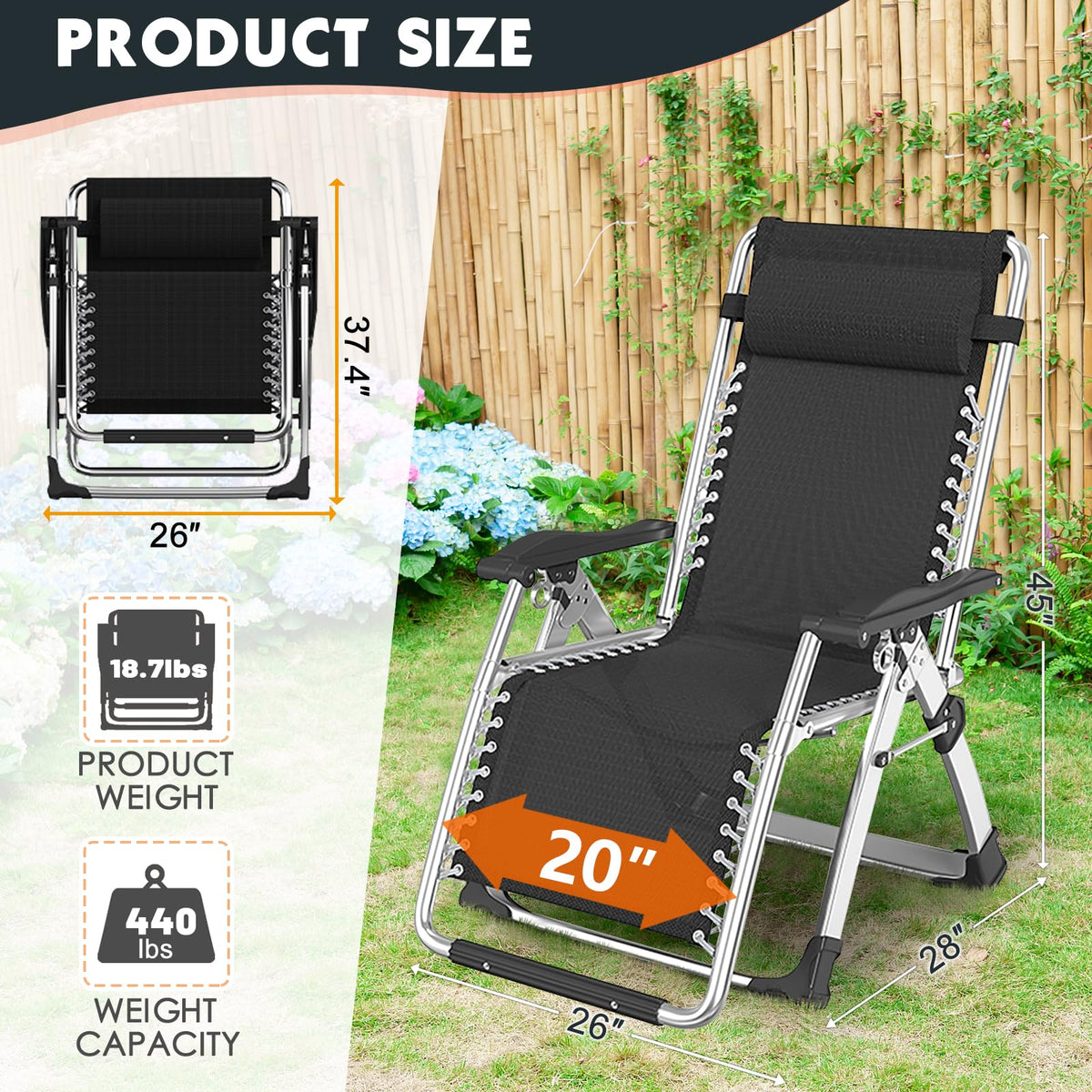 MOPHOTO Zero Gravity Chair fully assembled and ready to use