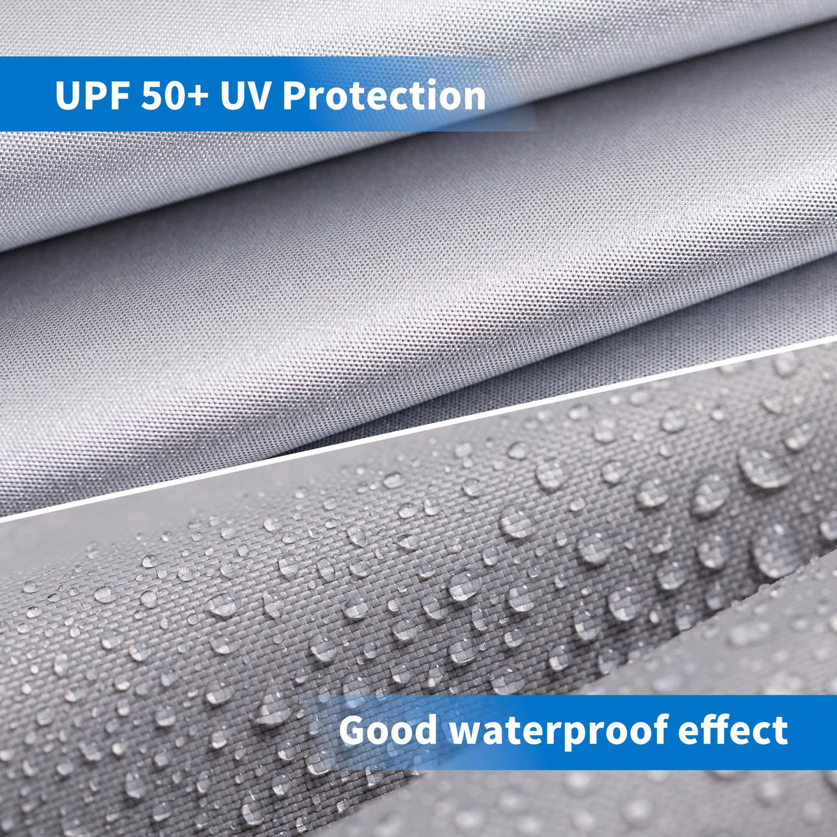 MOQI sky blue 10x10 sidewall highlights reinforced stitching and grommets for wind resistance