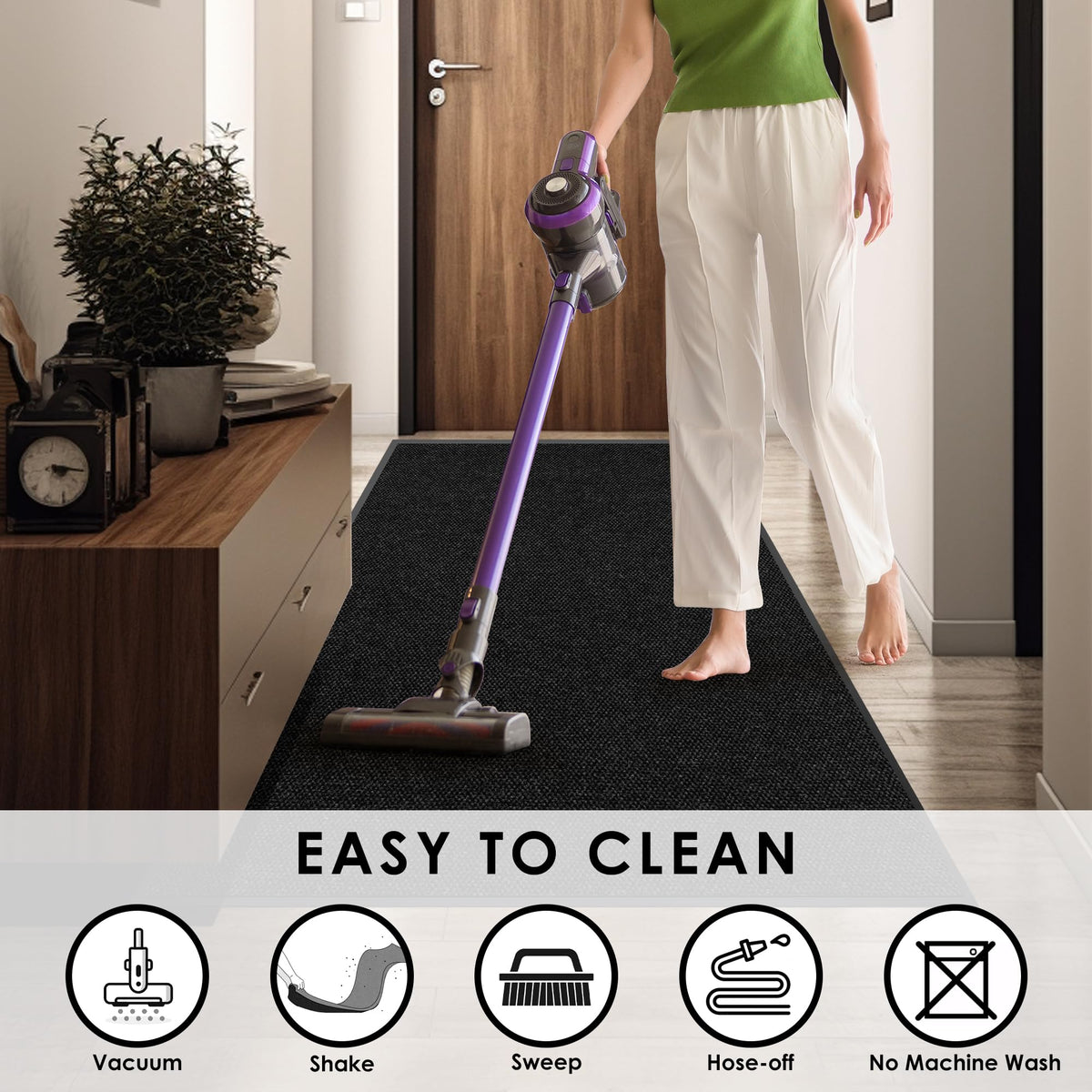 Morefany low-profile mat will not obstruct doors during opening.