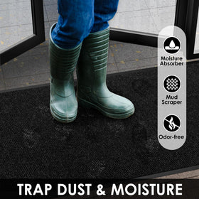 Morefany non-slip rubber-backing mat stays in place for safer entries.