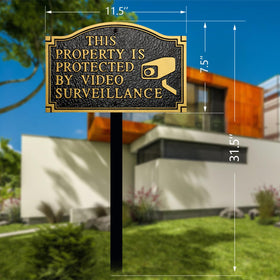 Morgtta front yard installation sign helps clearly mark monitored areas
