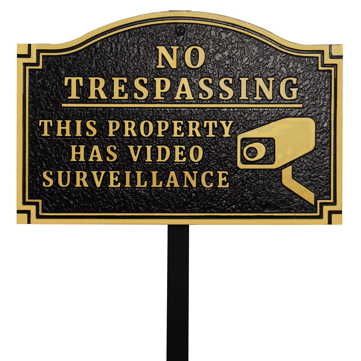 Morgtta No Trespassing sign with video surveillance deters intruders and clarifies property rules.