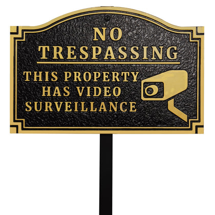Morgtta No Trespassing sign with video surveillance deters intruders and clarifies property rules.