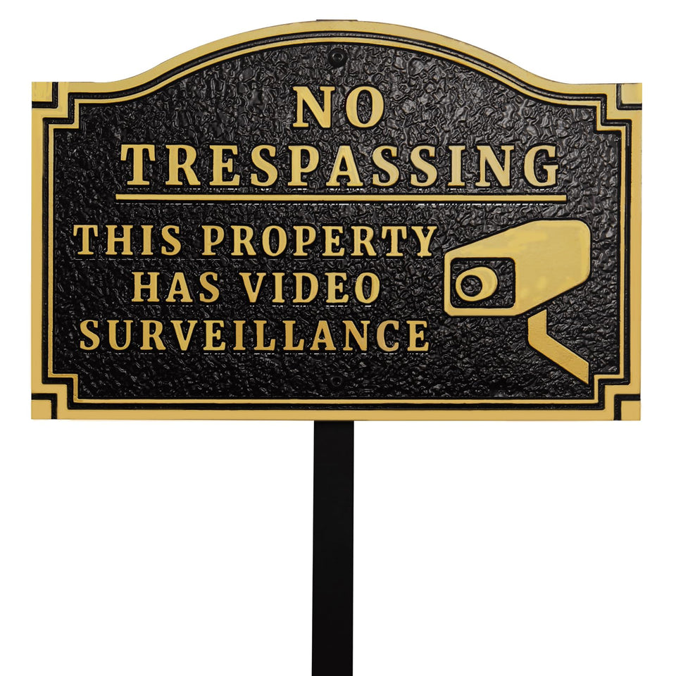 Morgtta No Trespassing sign with video surveillance deters intruders and clarifies property rules.