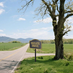 Morgtta private drive sign weatherproof coating keeps letters legible.