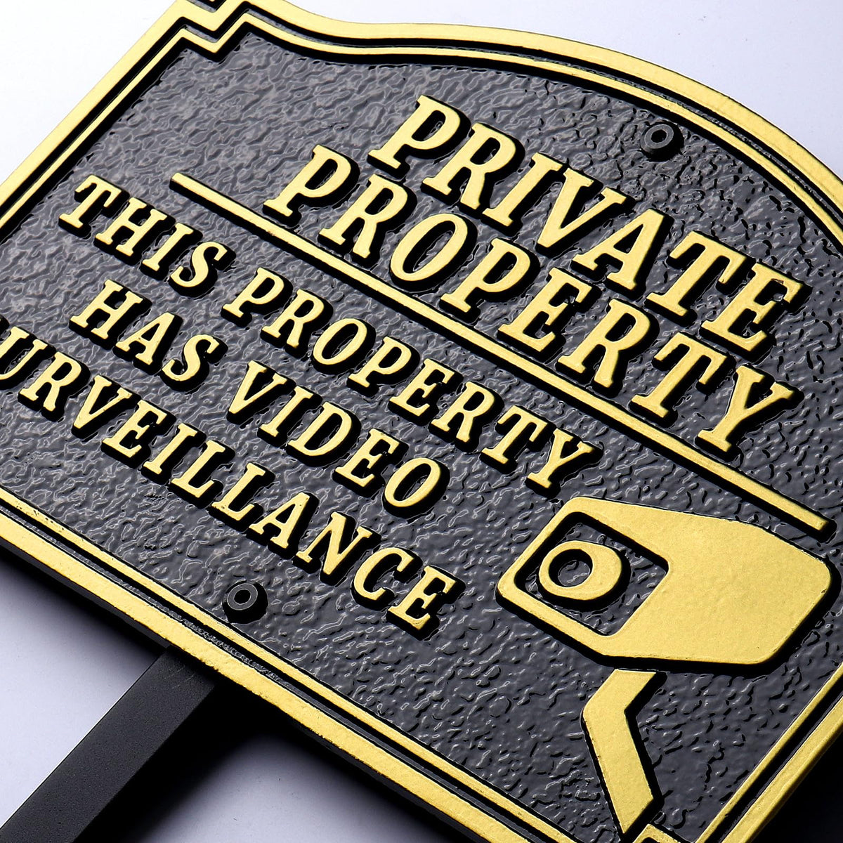 Morgtta Private Property sign front view highlighting video surveillance for clear deterrence.