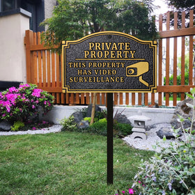 Morgtta Private Property sign yard placement improves boundary awareness and curb presence.