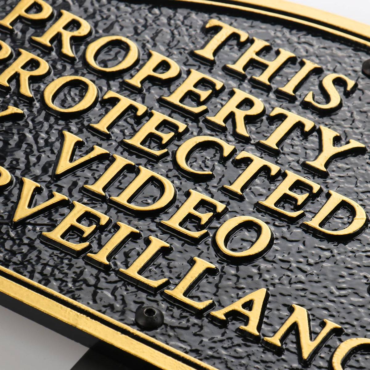 Morgtta private property video surveillance sign embossed plate deters trespassers