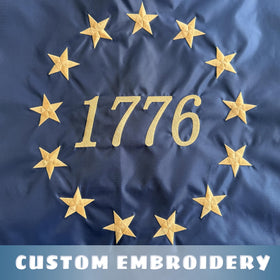 Morigins Betsy Ross flag fly end double-stitched; supports reliable outdoor flying or wall hanging.