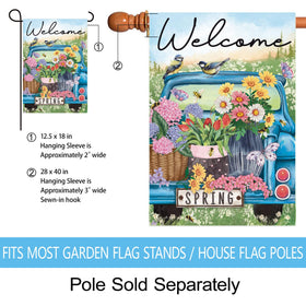 Morigins outdoor lawn porch flag brightens entryways with spring artwork.