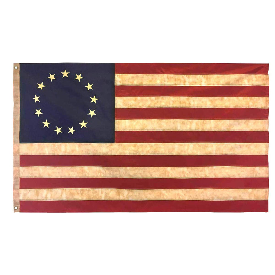 Morigins tea-stained Betsy Ross flag 3x5 banner—ready for indoor or outdoor display