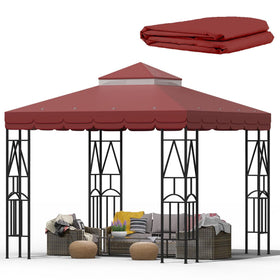 Morikoro 10x10 canopy replacement top in red lace for shade and style