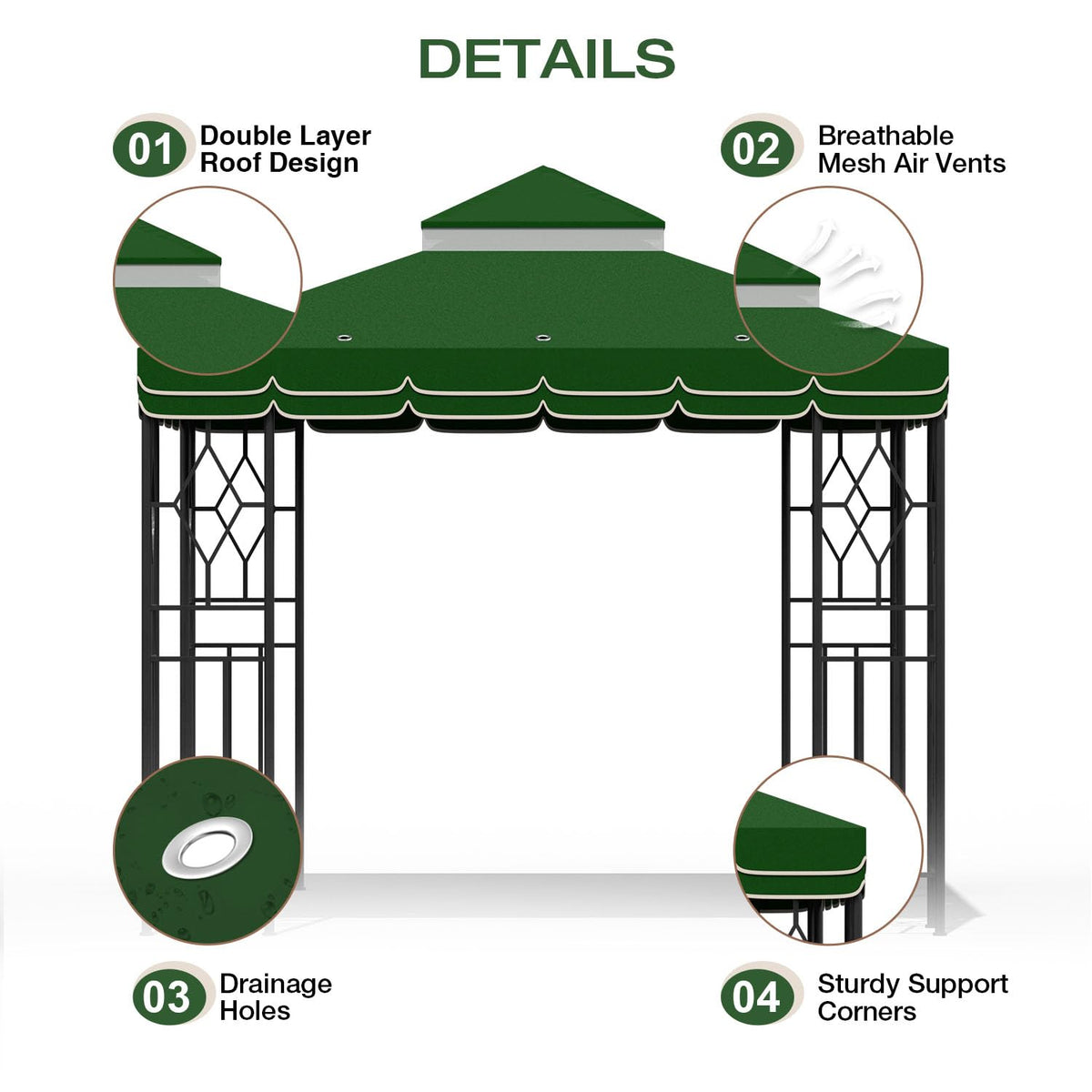 Morikoro easy-installation canopy replacement with Velcro straps