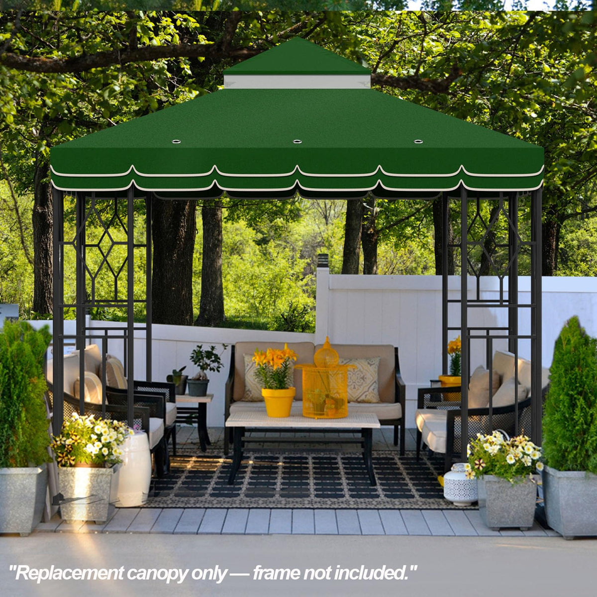 Morikoro replacement top fits 303 cm x 303 cm two-tier gazebo frames