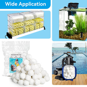 Moritakk filter balls compatible with sand, cartridge, DE filters.