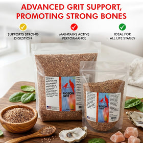 Morning Bird pigeon grit made in USA Morgan Hill packaging.