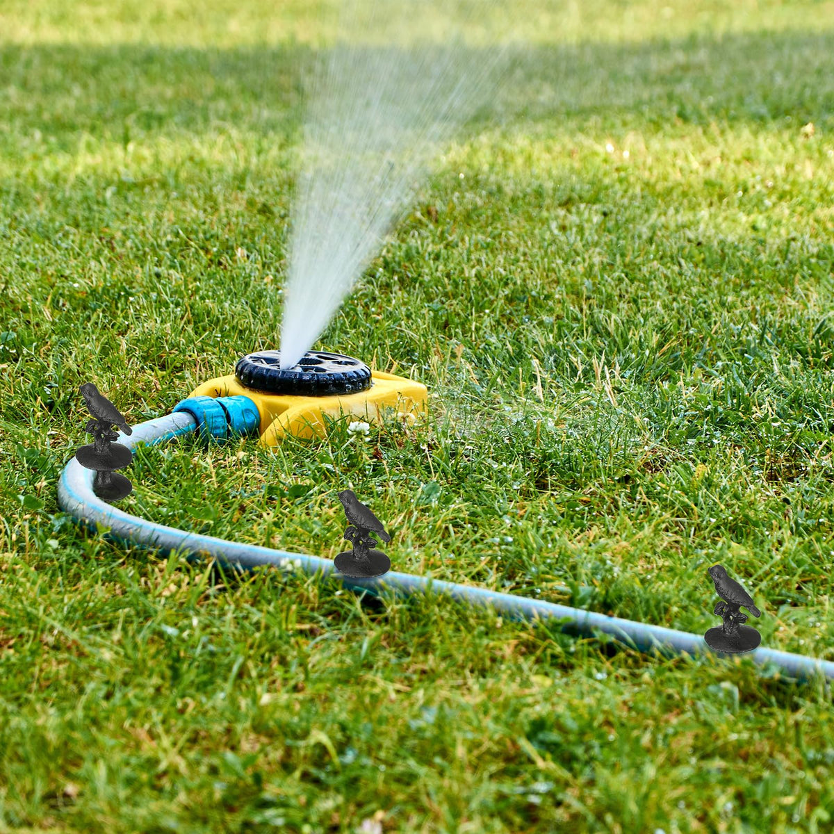 MorningRo 12-inch hose guide with roller enables smooth movement in the yard.
