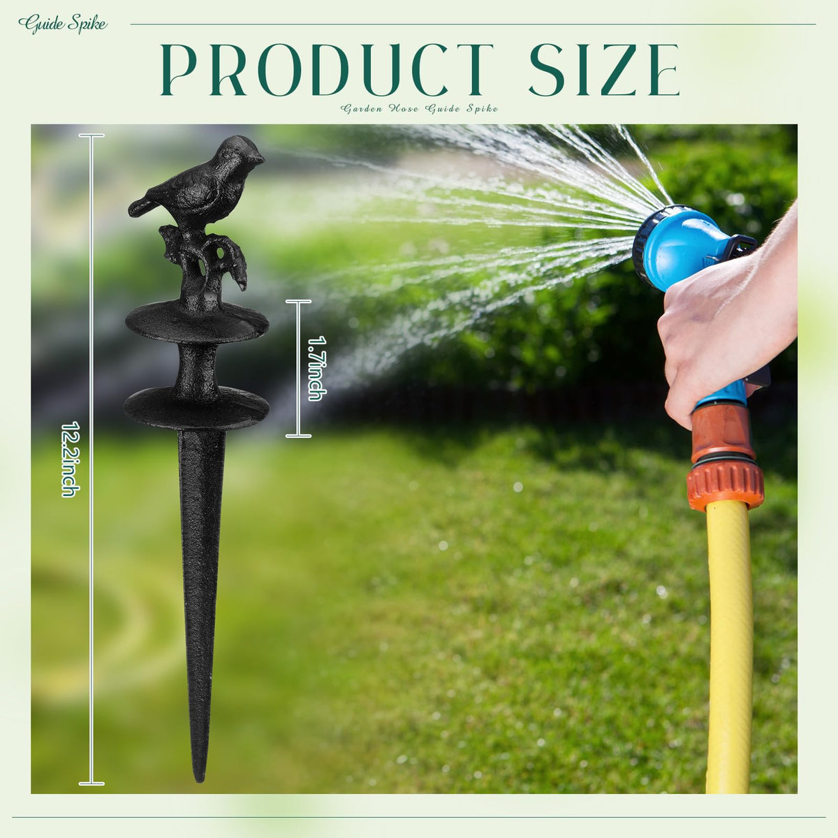 MorningRo aluminum hose stake adds decorative support while guiding hoses.