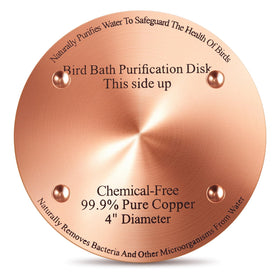 MorningRo copper purification disk top view helps keep bird bath water clean
