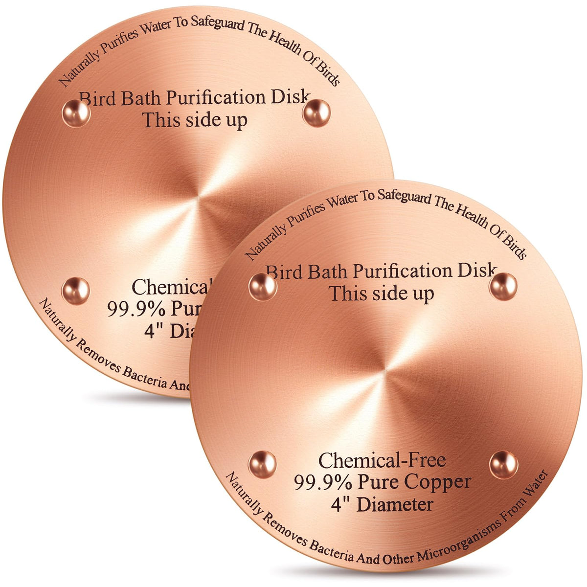 MorningRo birdbath copper disc 4inch focuses on purification to help keep water clearer for visiting birds.