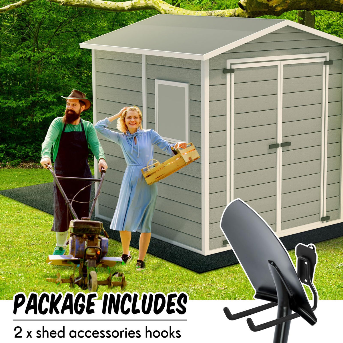 MorningRo black finish shed hooks installation showcases sleek space efficiency