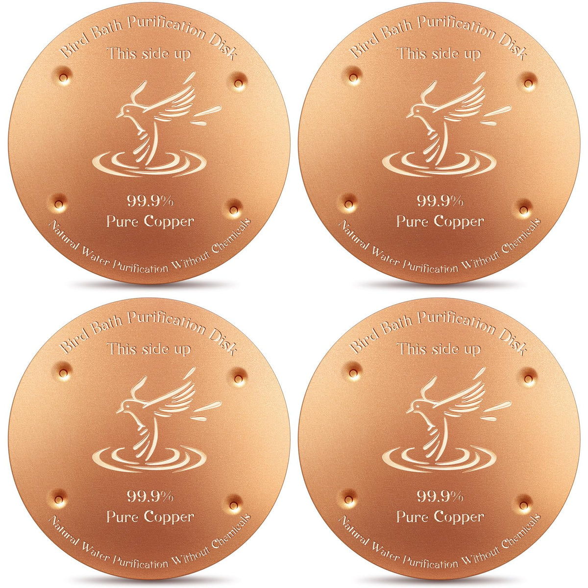 MorningRo copper bird bath disk 4 inch focus, promotes cleaner water for visiting birds