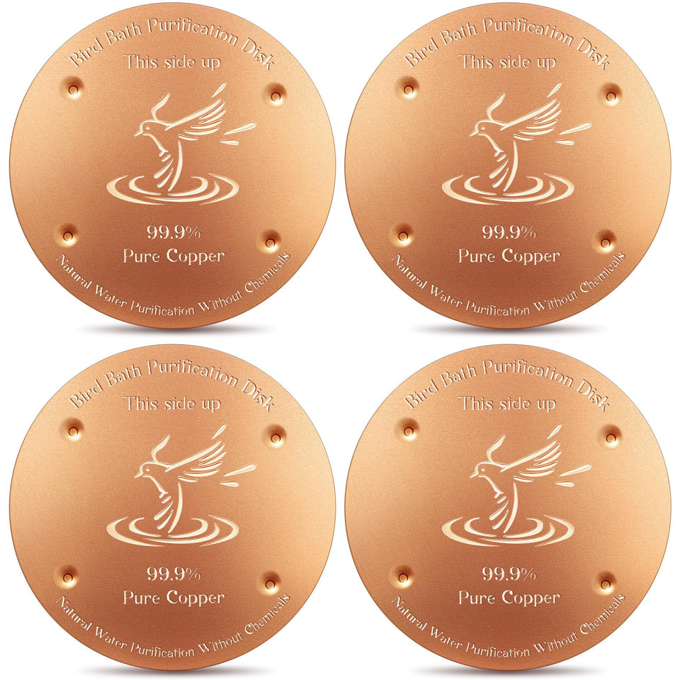 MorningRo copper bird bath disk 4 inch focus, promotes cleaner water for visiting birds