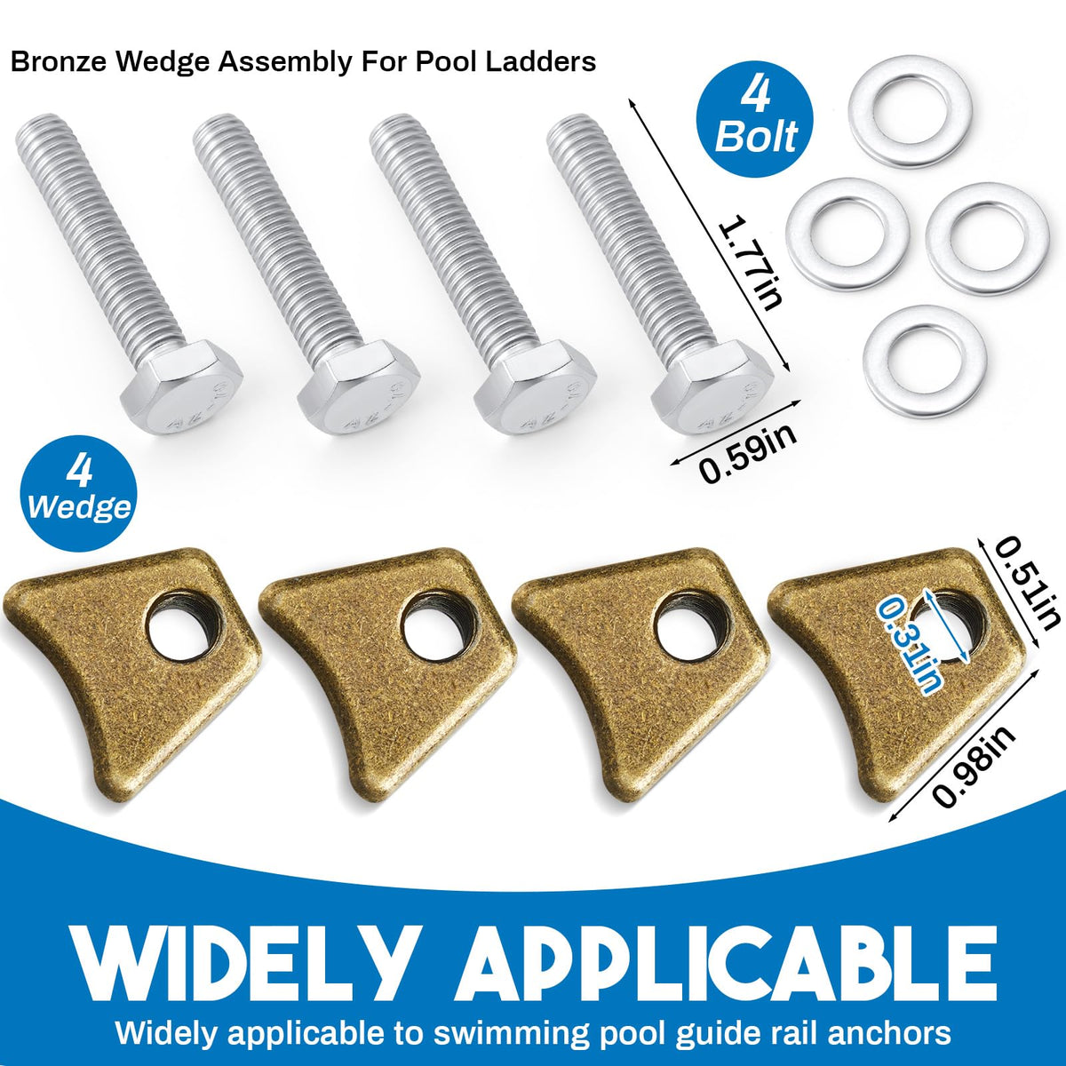 MorningRo ladder anchor bolts reinforce corrosion-resistant pool hardware.