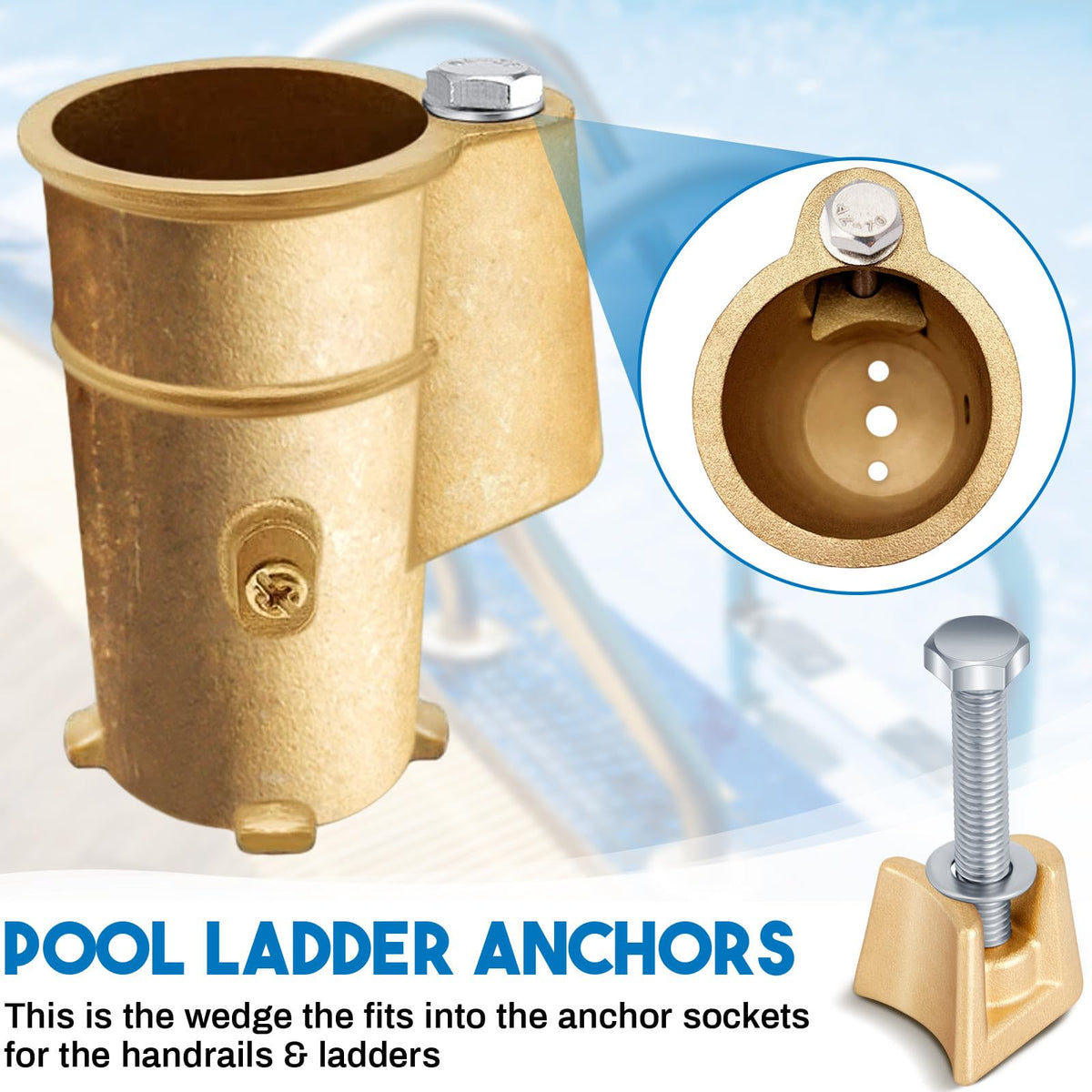 MorningRo pool cover hardware with wedges, bolts, washers for easy maintenance