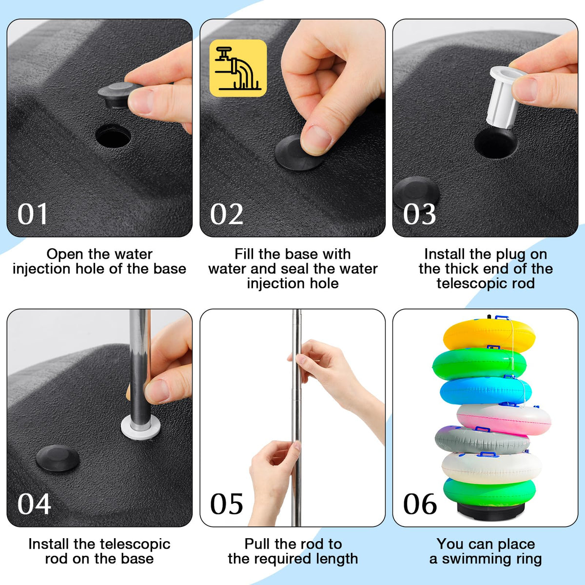 MorningRo durable PVC and stainless steel construction resists wind and sun
