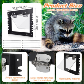MorningRo raccoon excluder door size 11.8 x 9.5 inches fits tight attic openings.