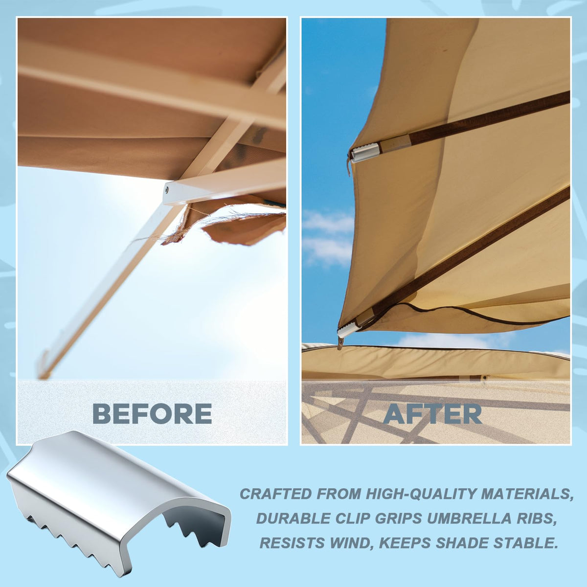 MorningRo secure canopy clip adds stability on windy days.