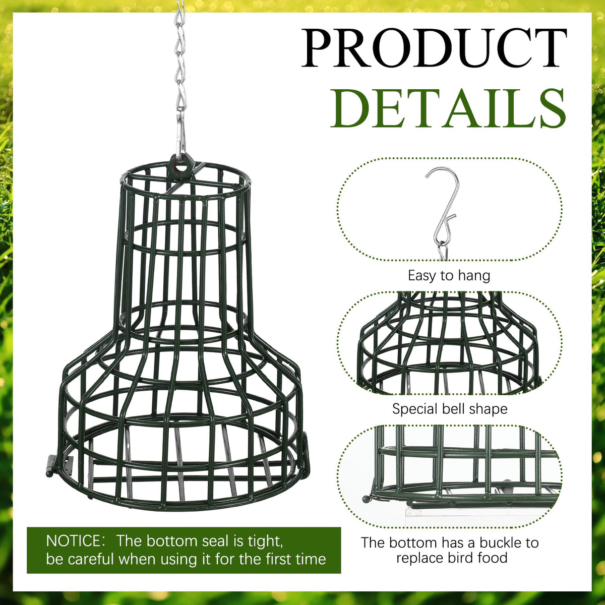 MorningRo seed bell size 6.3x5.12 inches ideal for compact backyard feeders