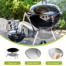 MorningRo silver metal ash tray showcases sturdy construction for reliable grill maintenance