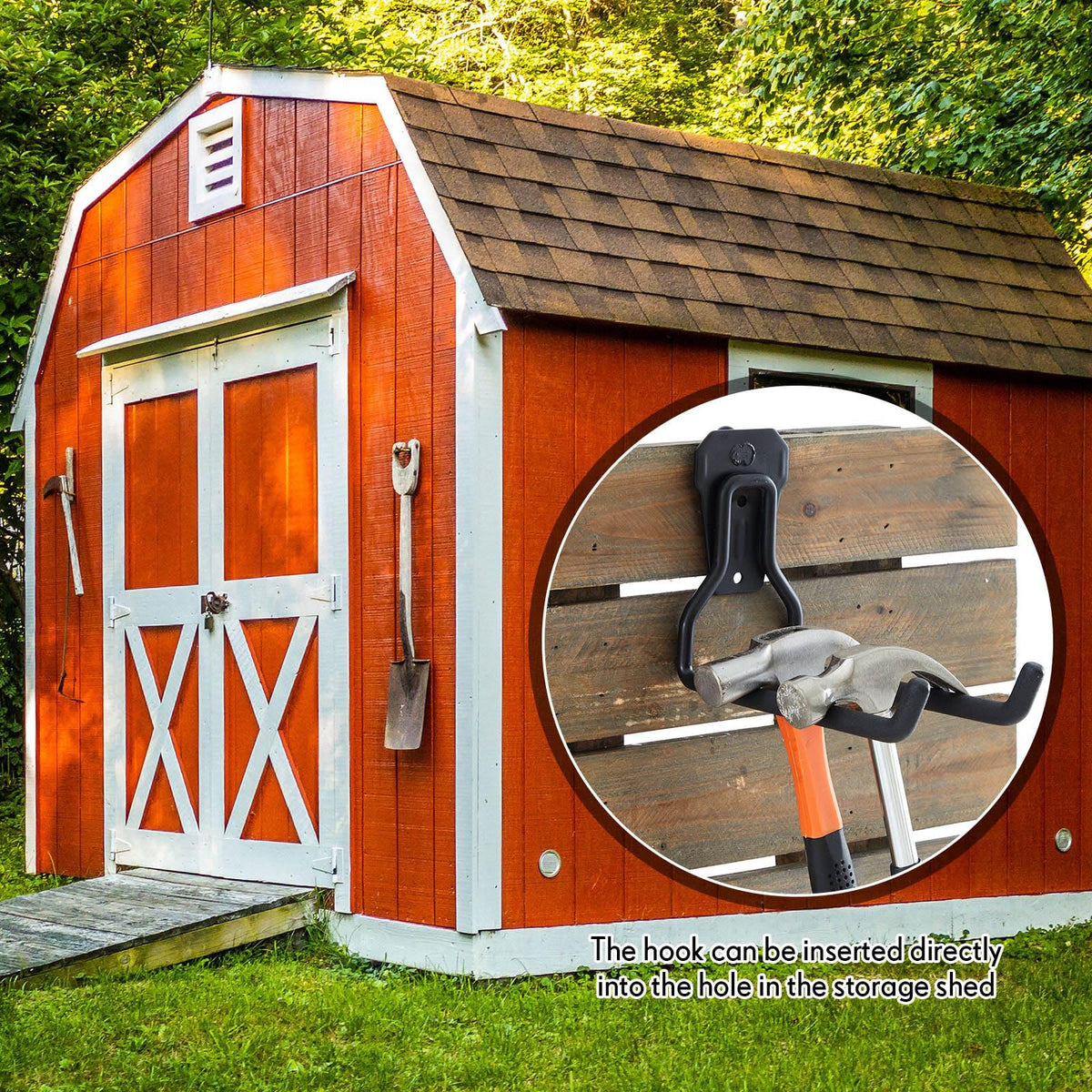 MorningRo space-saving shed organization frees floor space for easier chores