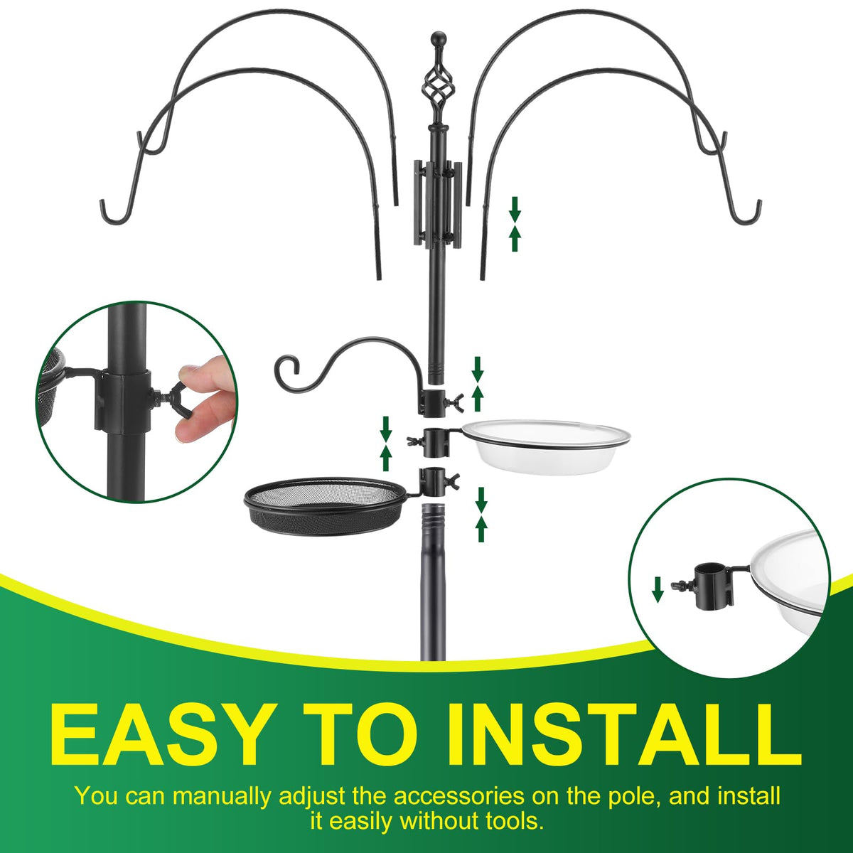 MorningRo sturdy steel construction provides stable support for outdoor use.