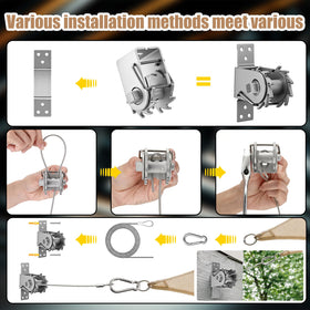 MorningRo double rope clamps help fasten cables firmly for flexible shade angles.