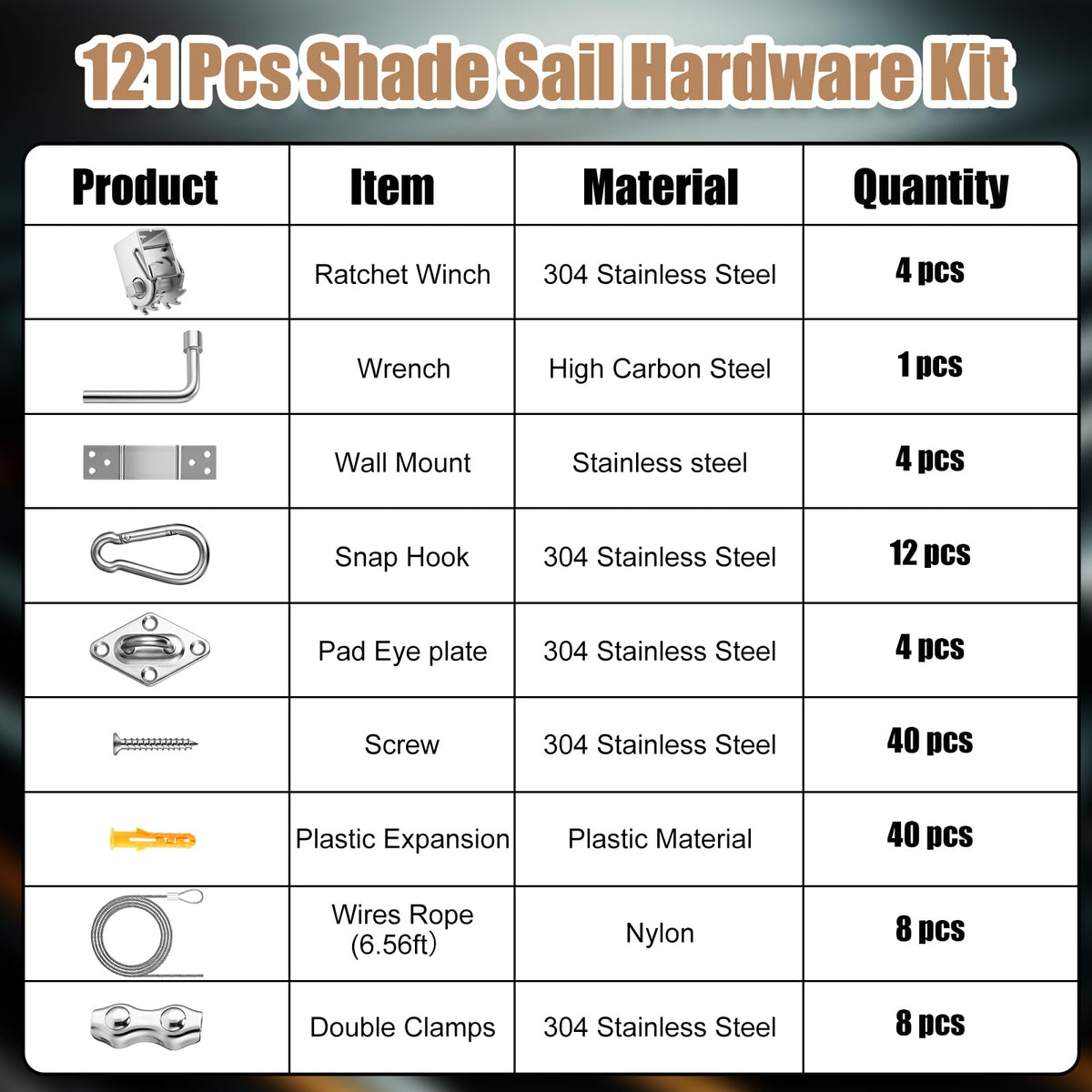 MorningRo sun shade hardware wall mount brackets secure stable installations on any exterior surface.