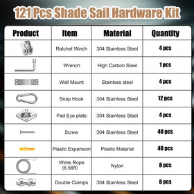 MorningRo sun shade hardware wall mount brackets secure stable installations on any exterior surface.