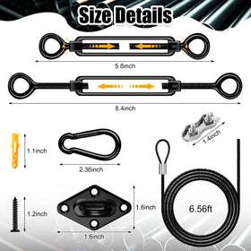 MorningRo turnbuckles and clamps for adjustable tension on shade sails