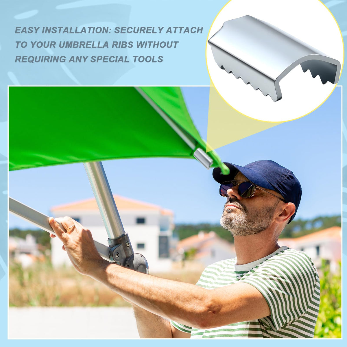 MorningRo weather-resistant clip lasts through sun and rain.