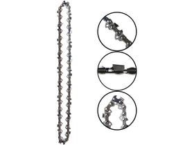 Morocca 10in pole saw chain close-up with sharp teeth for efficient limbing.