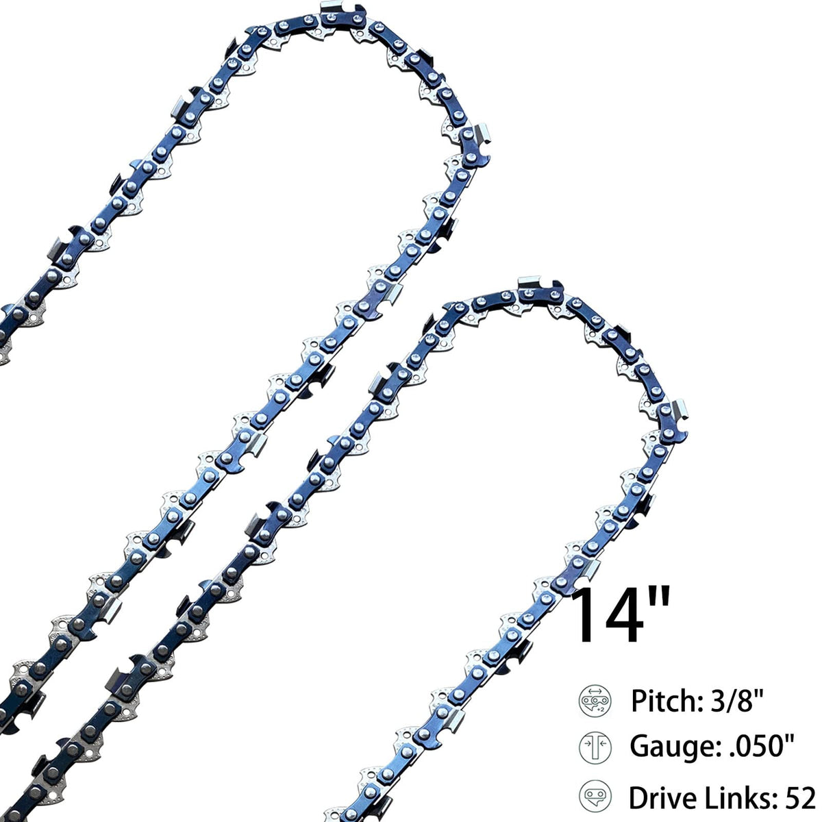 Morocca .050 gauge on 14in chain supports steady cutting performance.