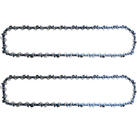 Morocca saw chain closeup 14in shows 3/8 pitch and .050 gauge details.