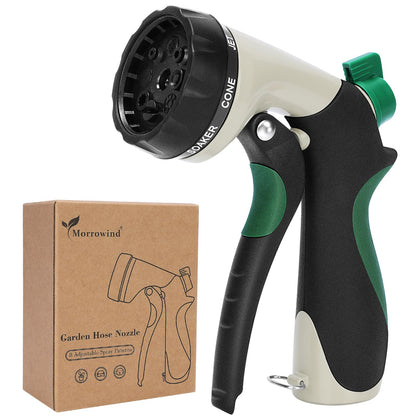 MORROWIND heavy-duty metal garden hose nozzle for durable outdoor use