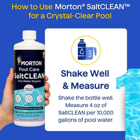 Morton SaltCLEAN pool-scum-reduction helps keep the waterline tidy