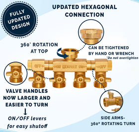 Morvat brass hose manifold connector withstands high pressure and outdoor conditions