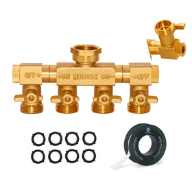 Morvat four-way splitter with rotating arms for flexible watering setups
